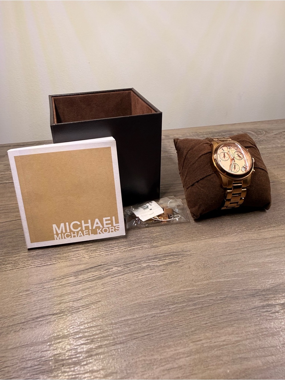 Women’s Rose Gold Chronograph Metal Watch - Brown Accent - Picture 3 of 6